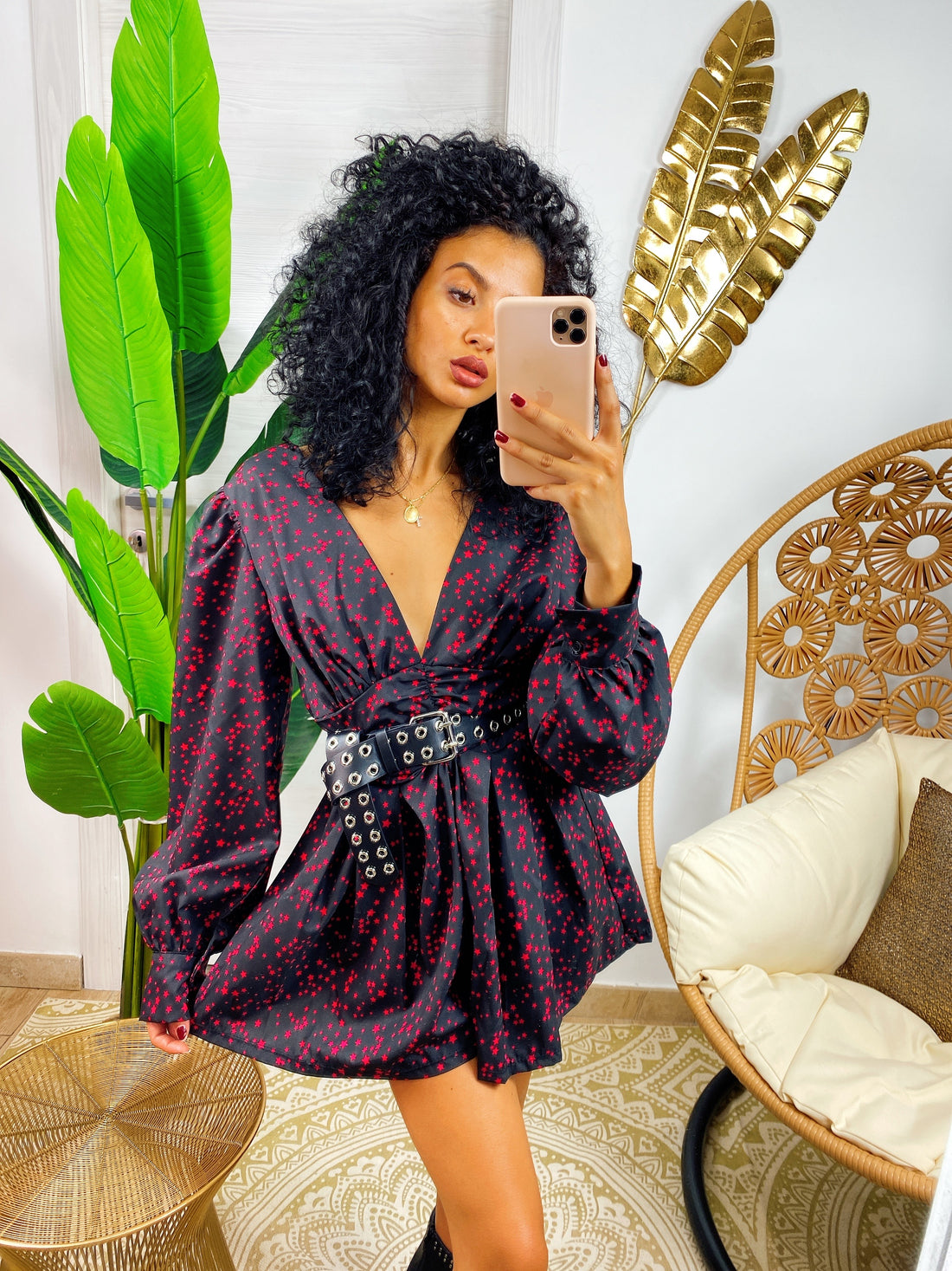 Abito manica lunga stelline Fuxia - R.a. Boutique 