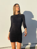 Abito nero con drappeggio - R.a. Boutique 