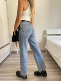 Jeans wide leg con strappi e dettaglio - R.a. Boutique 