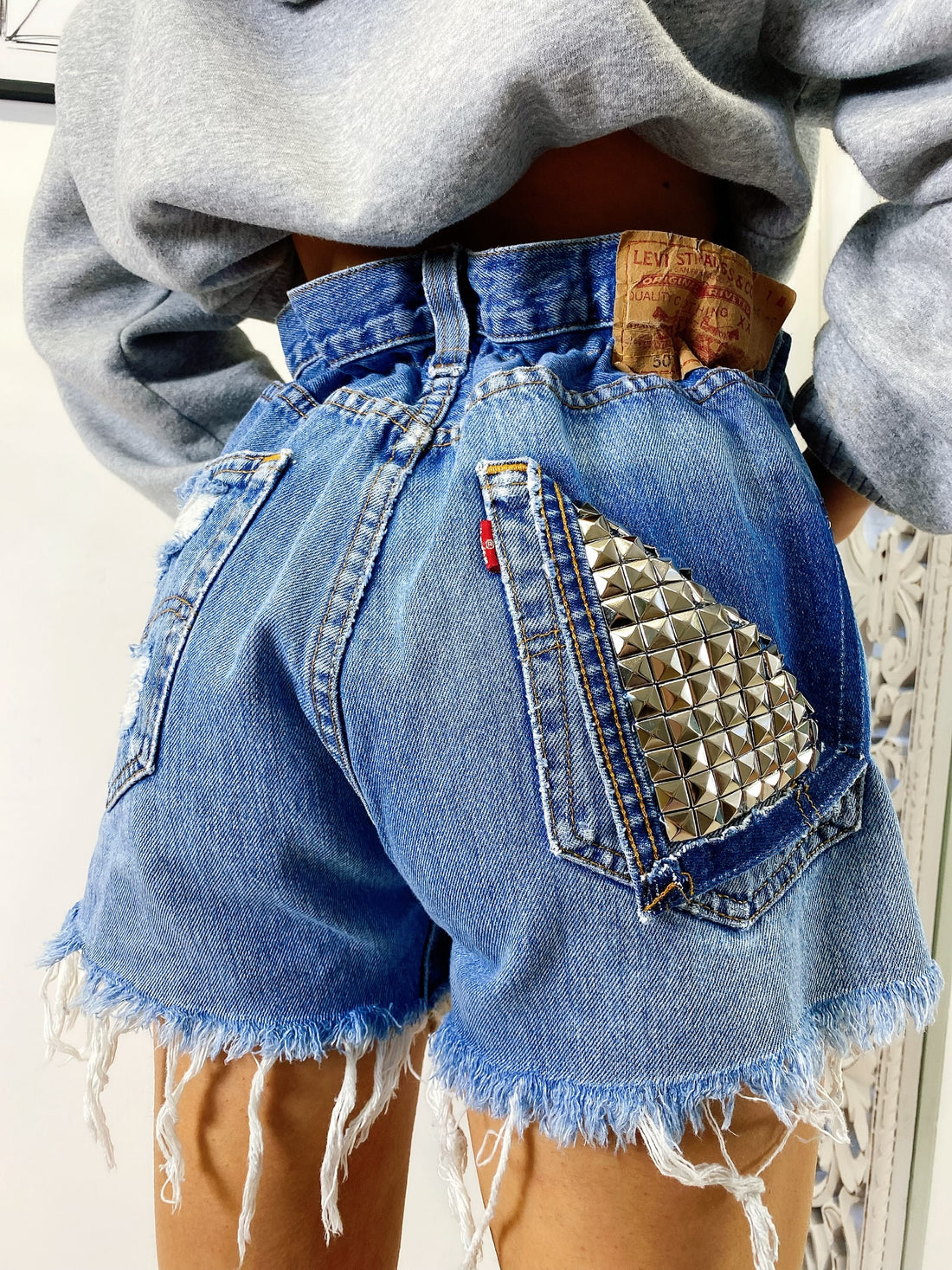 Short Levi’s Vintage bagno medio con borchie - R.a. Boutique 