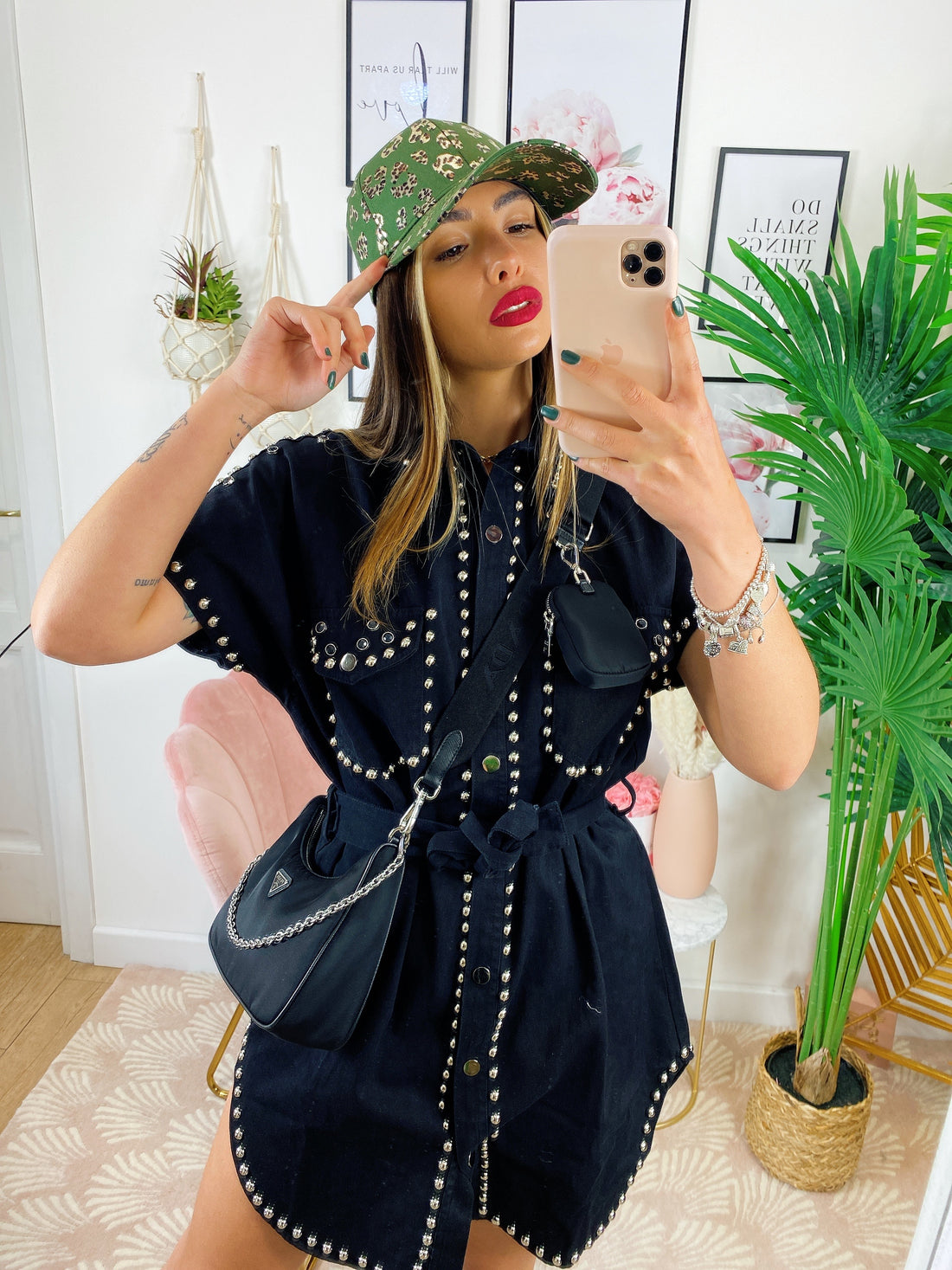 Abito nero con borchie - R.a. Boutique 