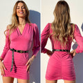 Abito con drappeggio rosa barbie - R.a. Boutique 