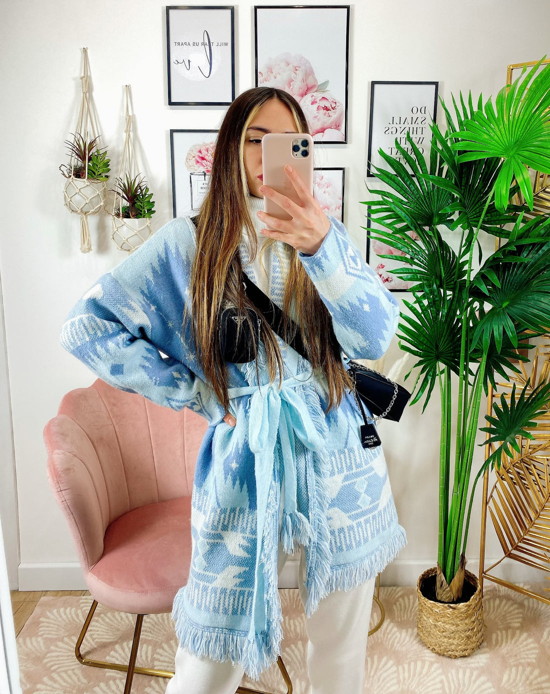 Cardigan con frange e cinta carta da zucchero alta qualità - R.a. Boutique 