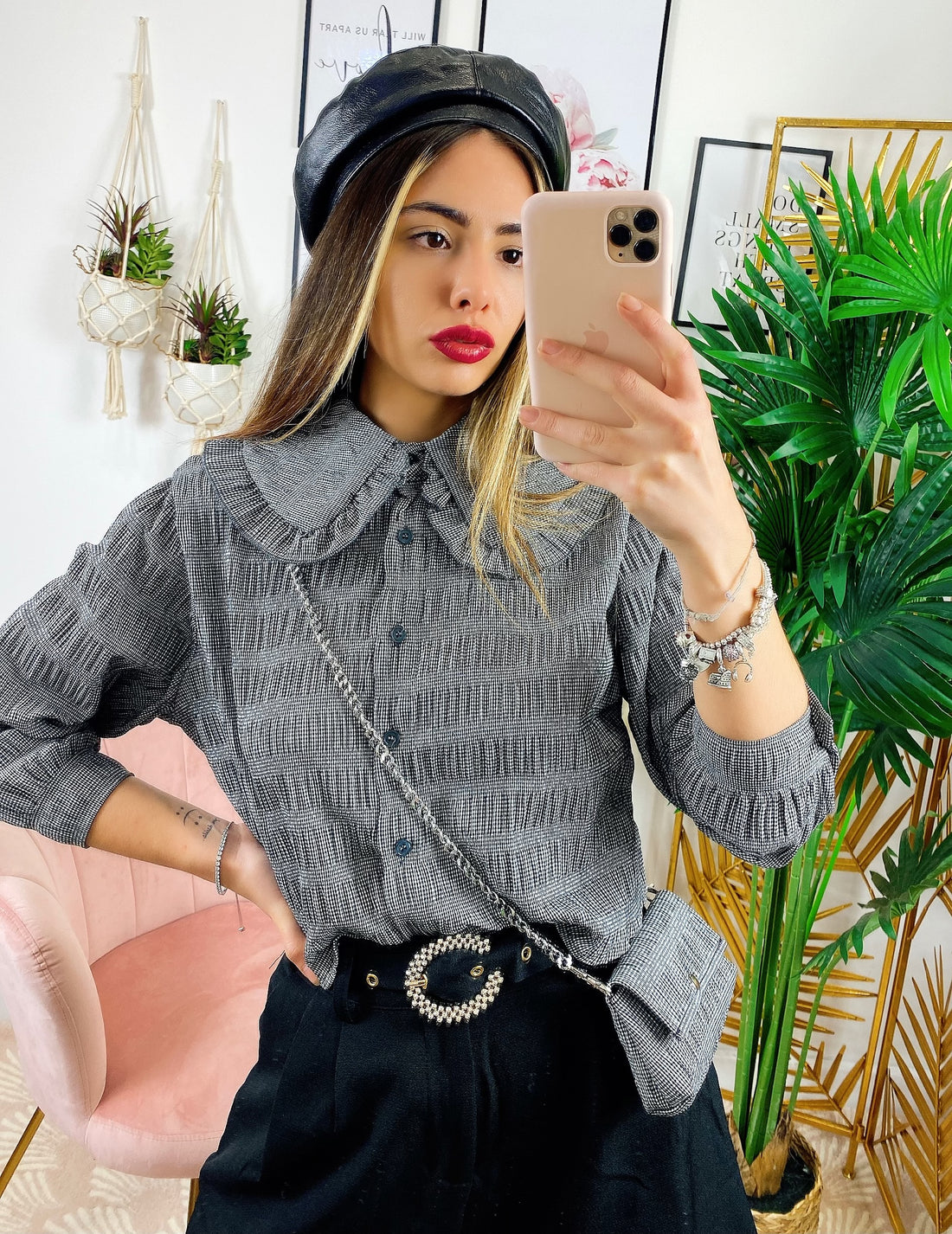 Camicetta Nera con borsetta - R.a. Boutique 