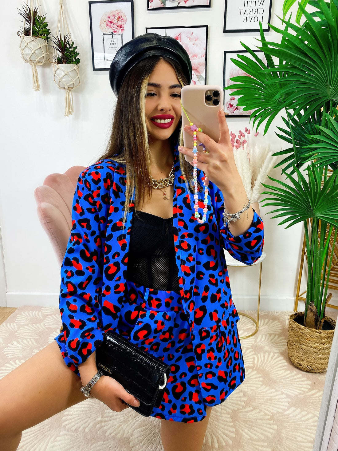 Completo Giacca e short maculato base Blu - R.a. Boutique 