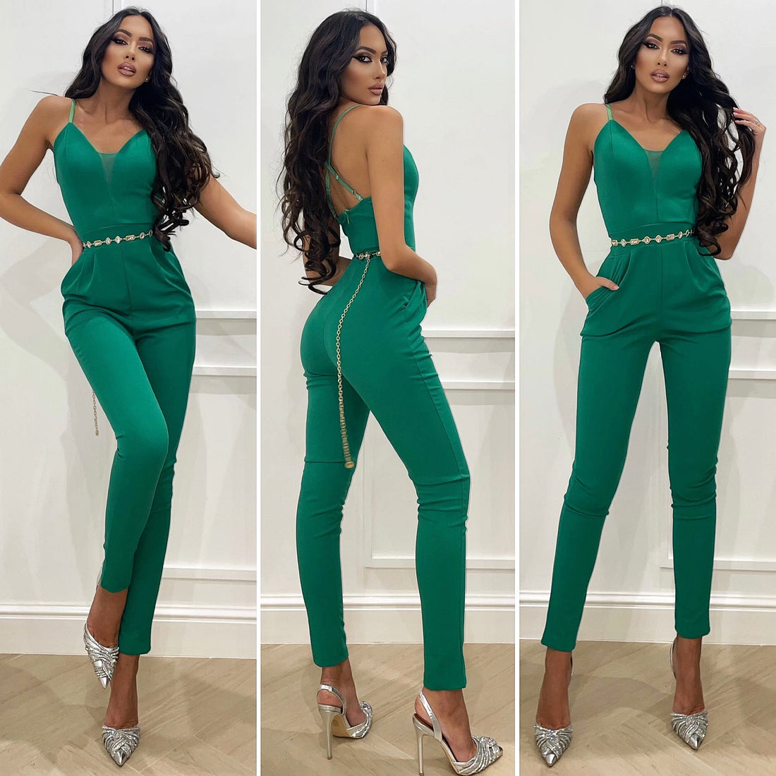 Tuta Intera schiena aperta verde - R.a. Boutique 