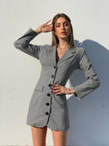 Abito a blazer a quadri schiena aperta - R.a. Boutique 