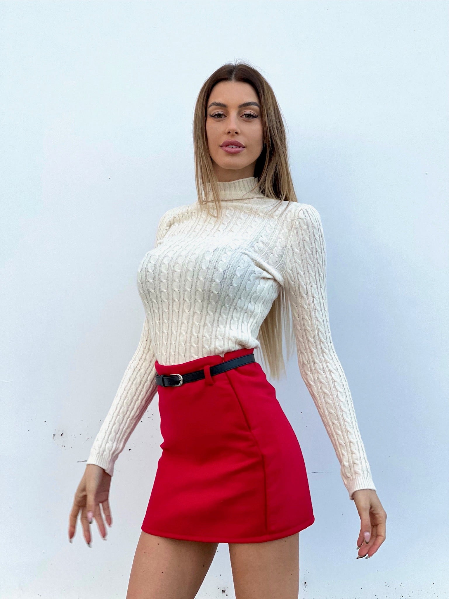 Gonna in tweed rossa - R.a. Boutique 