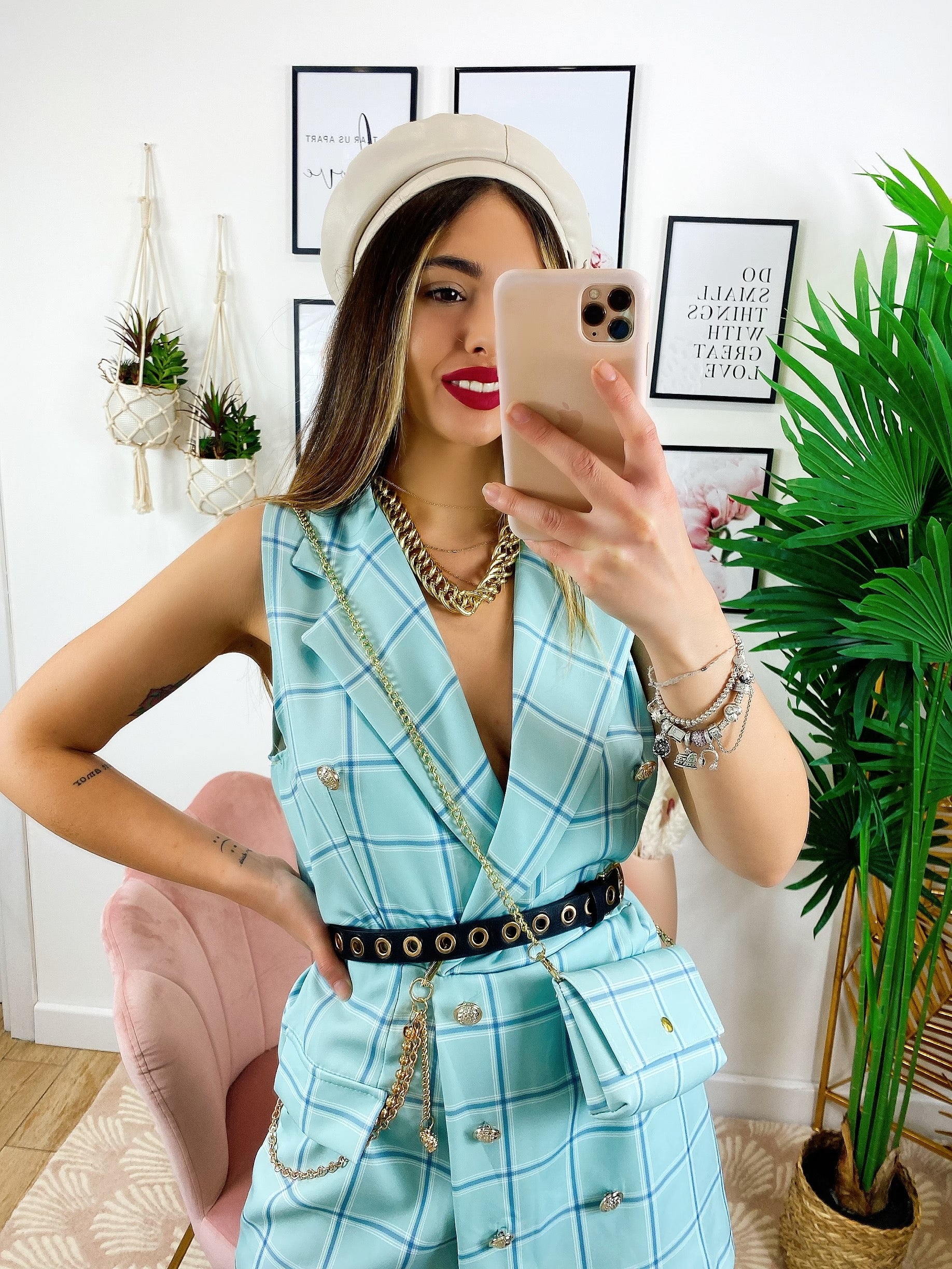 Tutina a Blazer con borsetta Verdeacqua - R.a. Boutique 