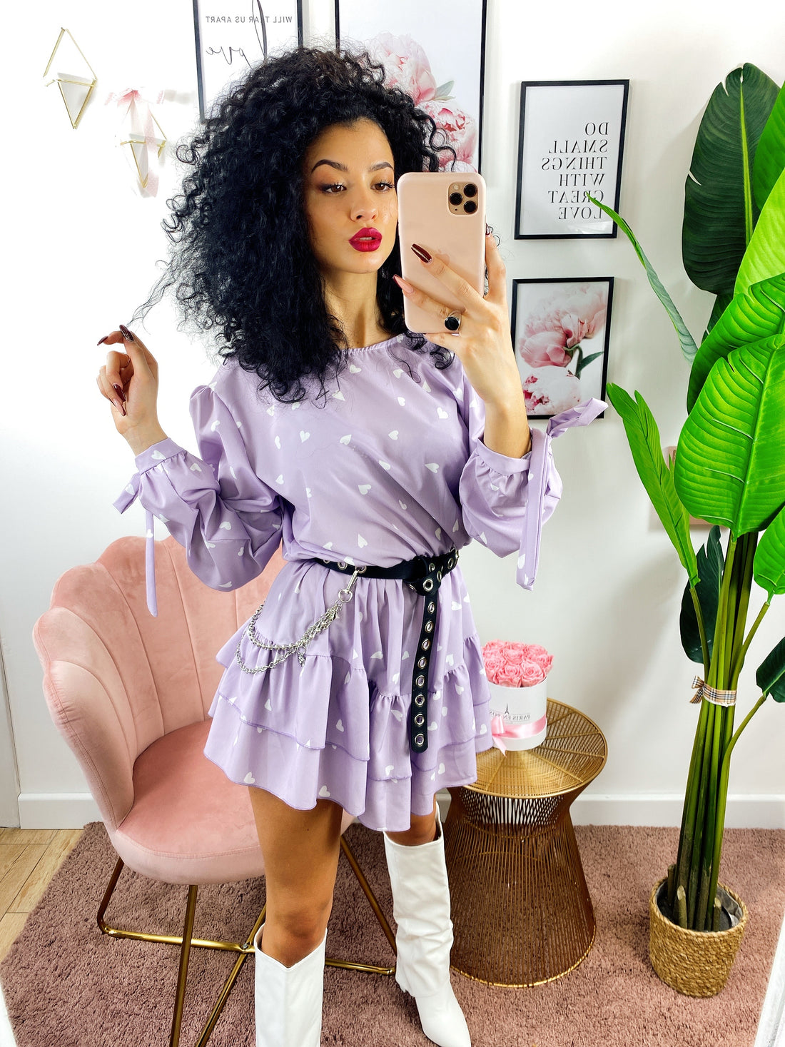 Tutina a Cuori con gonna a balze lilla - R.a. Boutique 