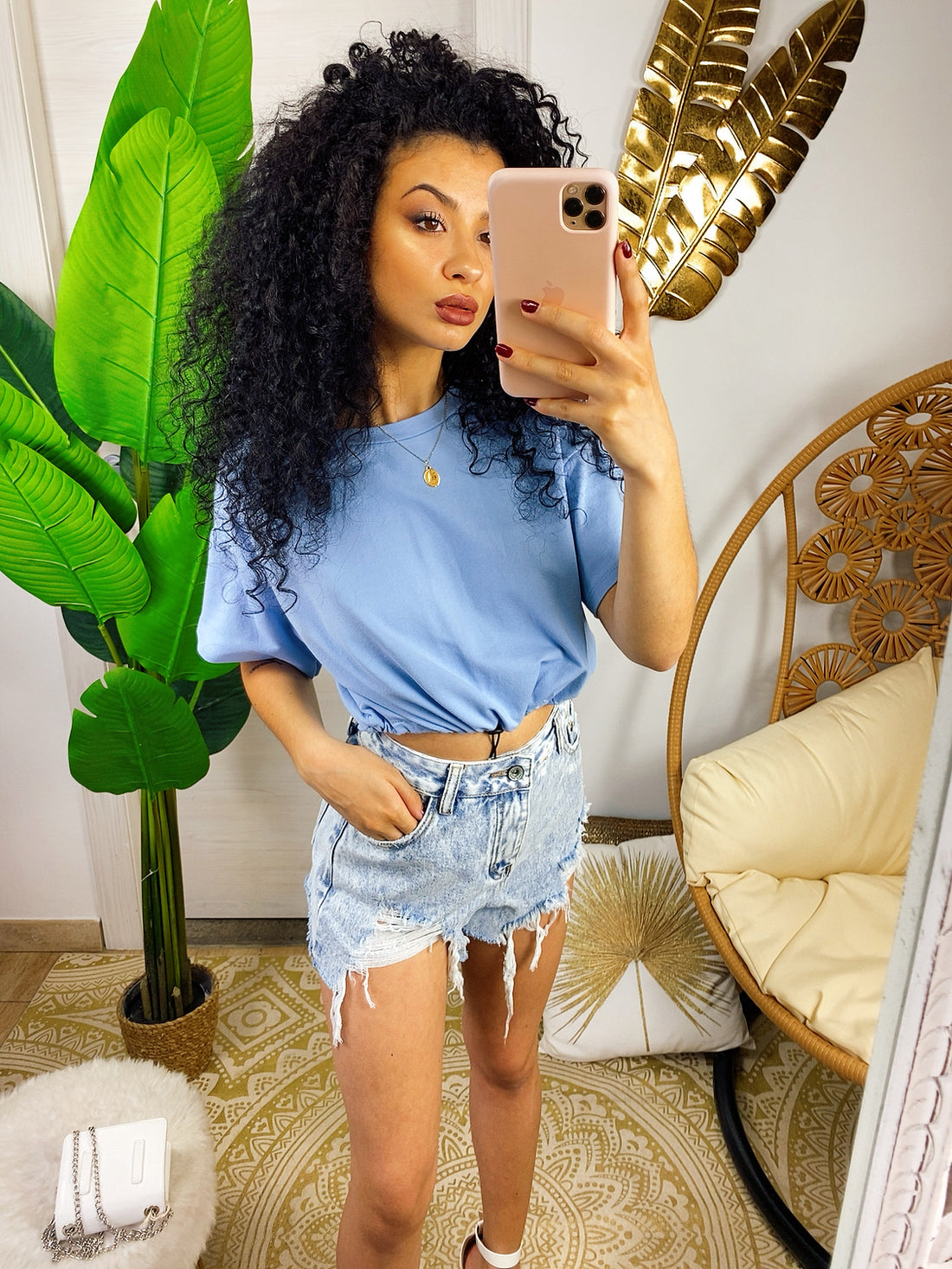 Maglia a top crop carta da zucchero con elastico - R.a. Boutique 