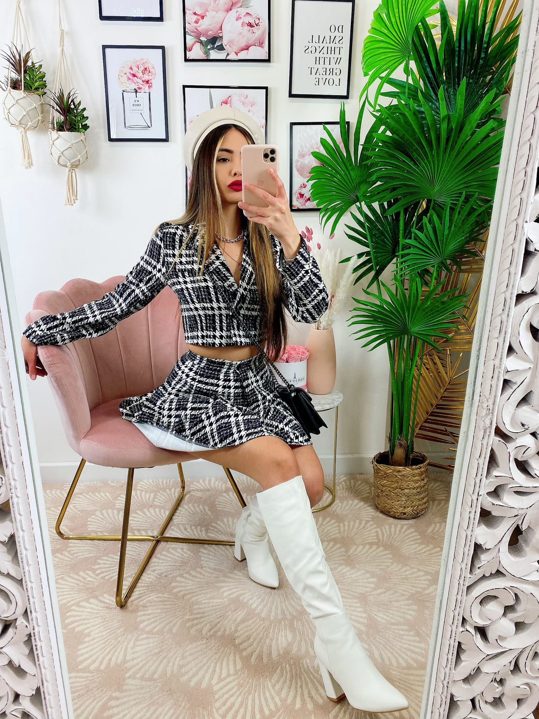 Completo Giacca Corta e Gonna Nero - R.a. Boutique 