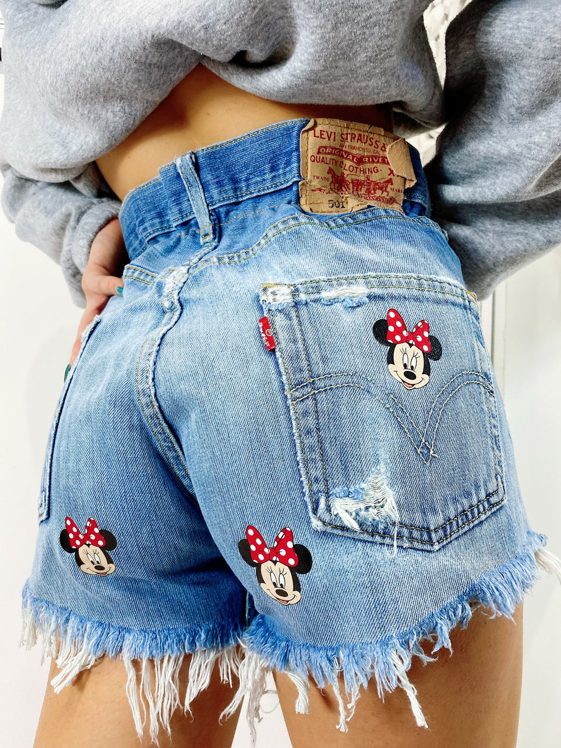 Short Levi’s Vintage stampa topolina con strappi - R.a. Boutique 