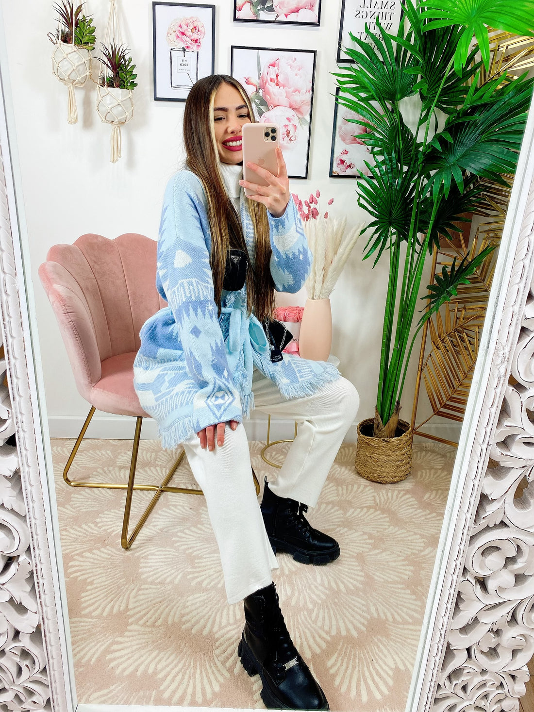 Cardigan con frange e cinta carta da zucchero alta qualità - R.a. Boutique 