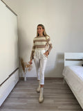 Leggins in eco-pelle con catene bianco - R.a. Boutique 