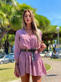 Maxi camicione a quadri bordeaux - R.a. Boutique 