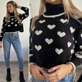 Maglione nero con cuori - R.a. Boutique 