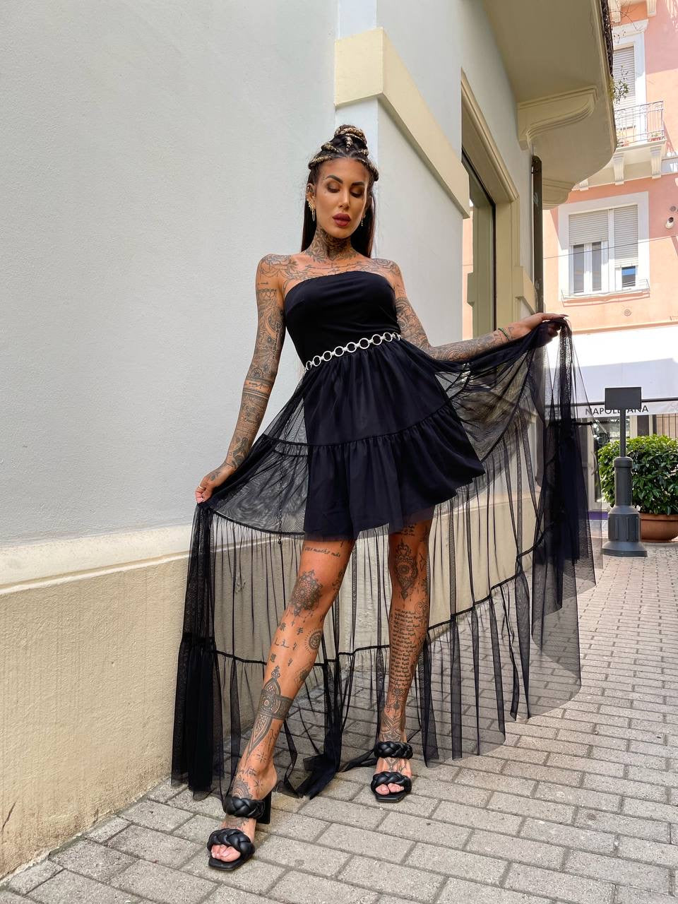 Abito nero in tulle - R.a. Boutique 