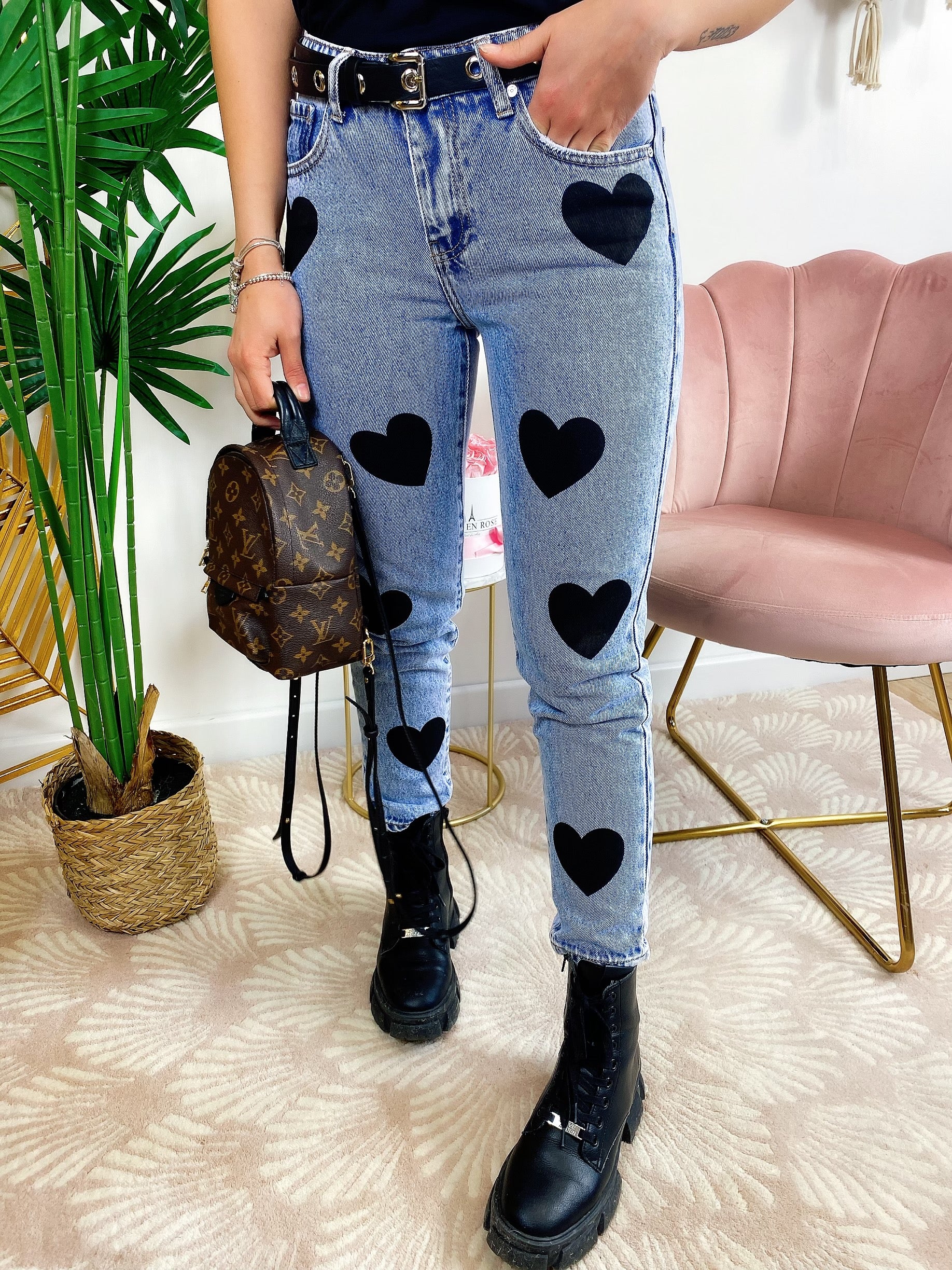 Jeans con cuori grandi - R.a. Boutique 