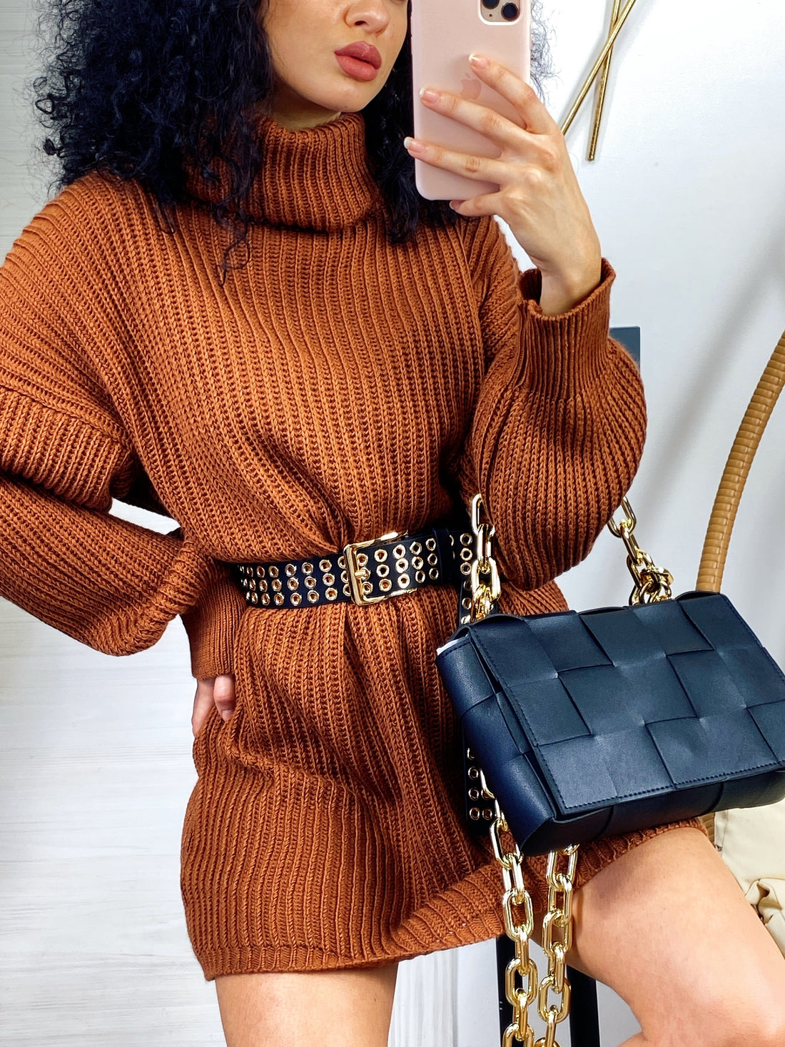 Maxi maglione/Dress camel - R.a. Boutique 