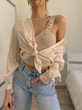 Top più camicia beige - R.a. Boutique 