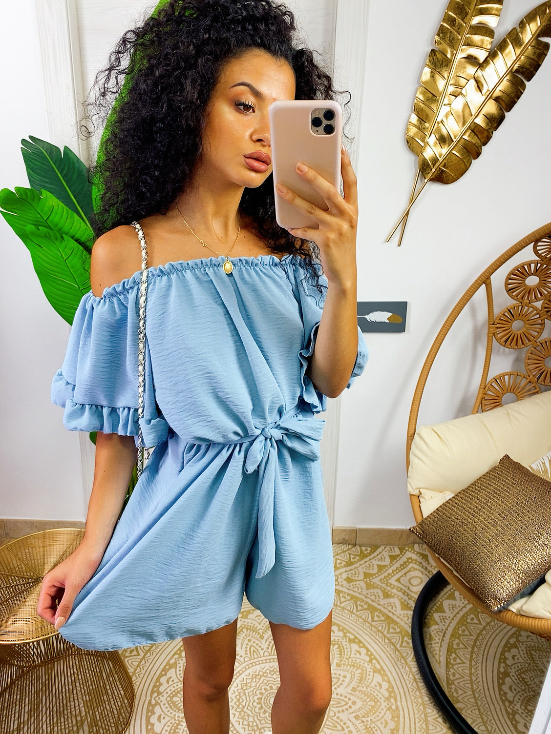 Tutina con scollo a barchetta e arricciatura - R.a. Boutique 