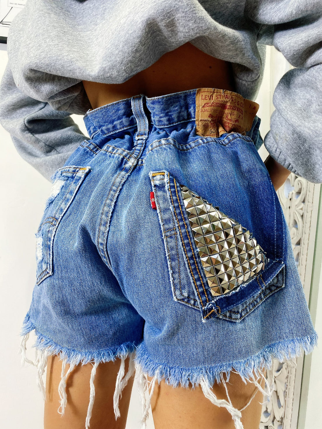 Short Levi’s Vintage bagno medio con borchie - R.a. Boutique 