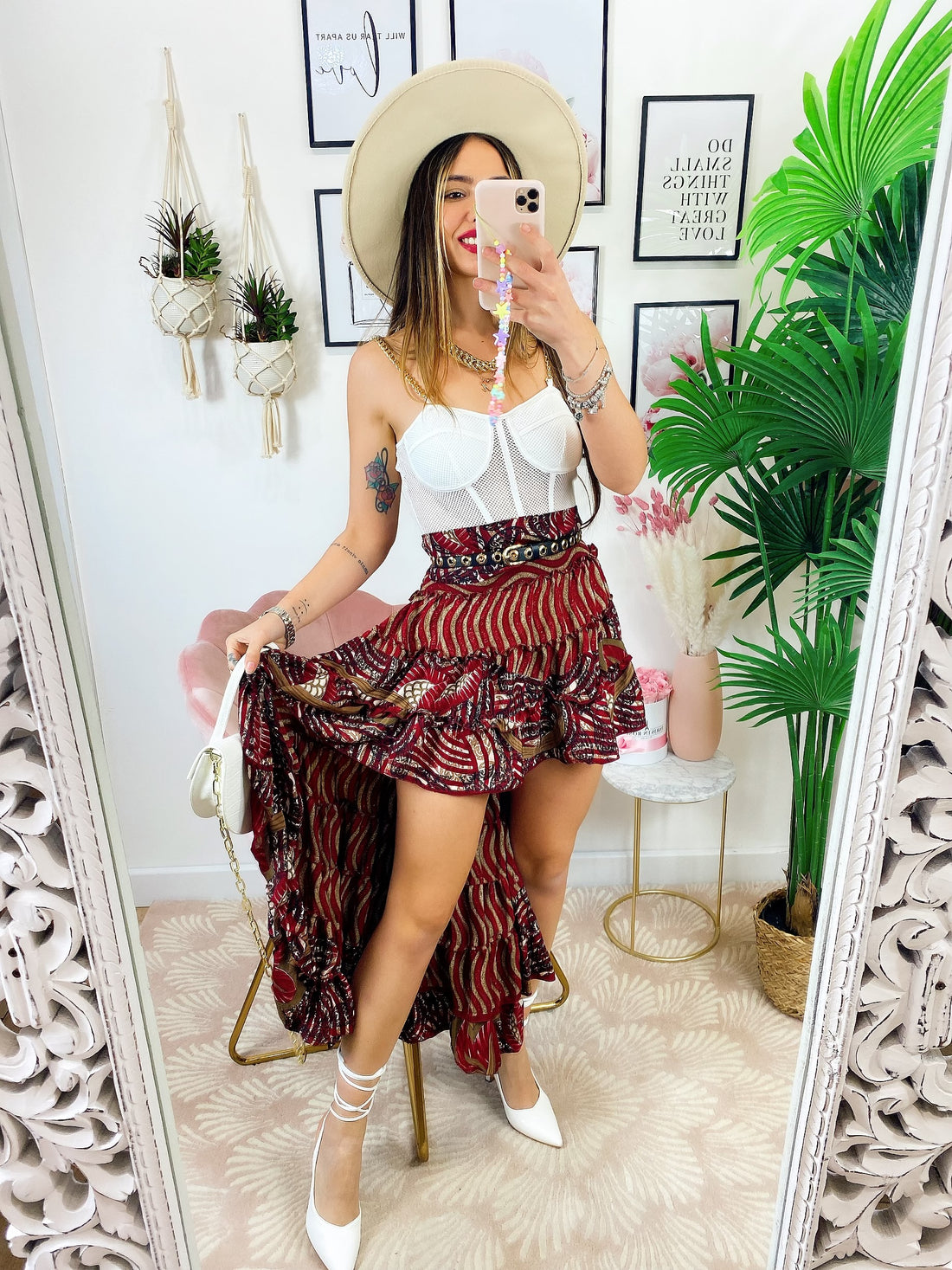 Gonna asimmetrica bordeaux - R.a. Boutique 