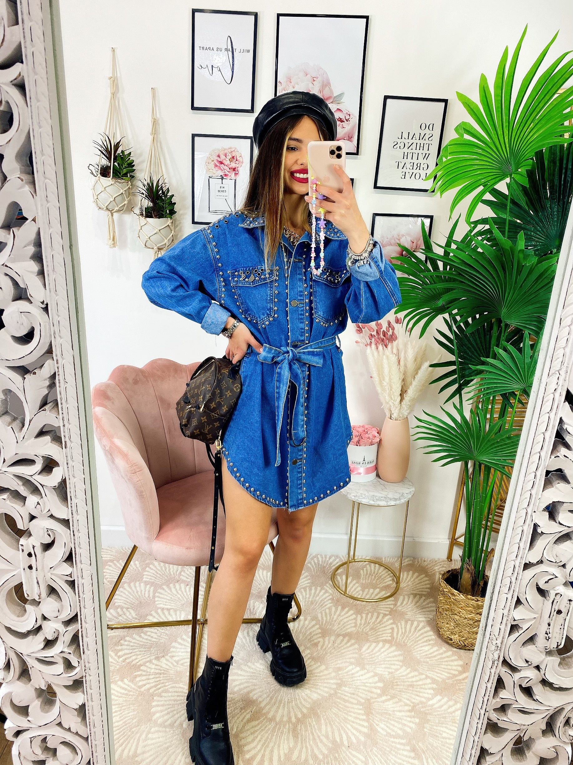 Abito Denim con borchie - R.a. Boutique 