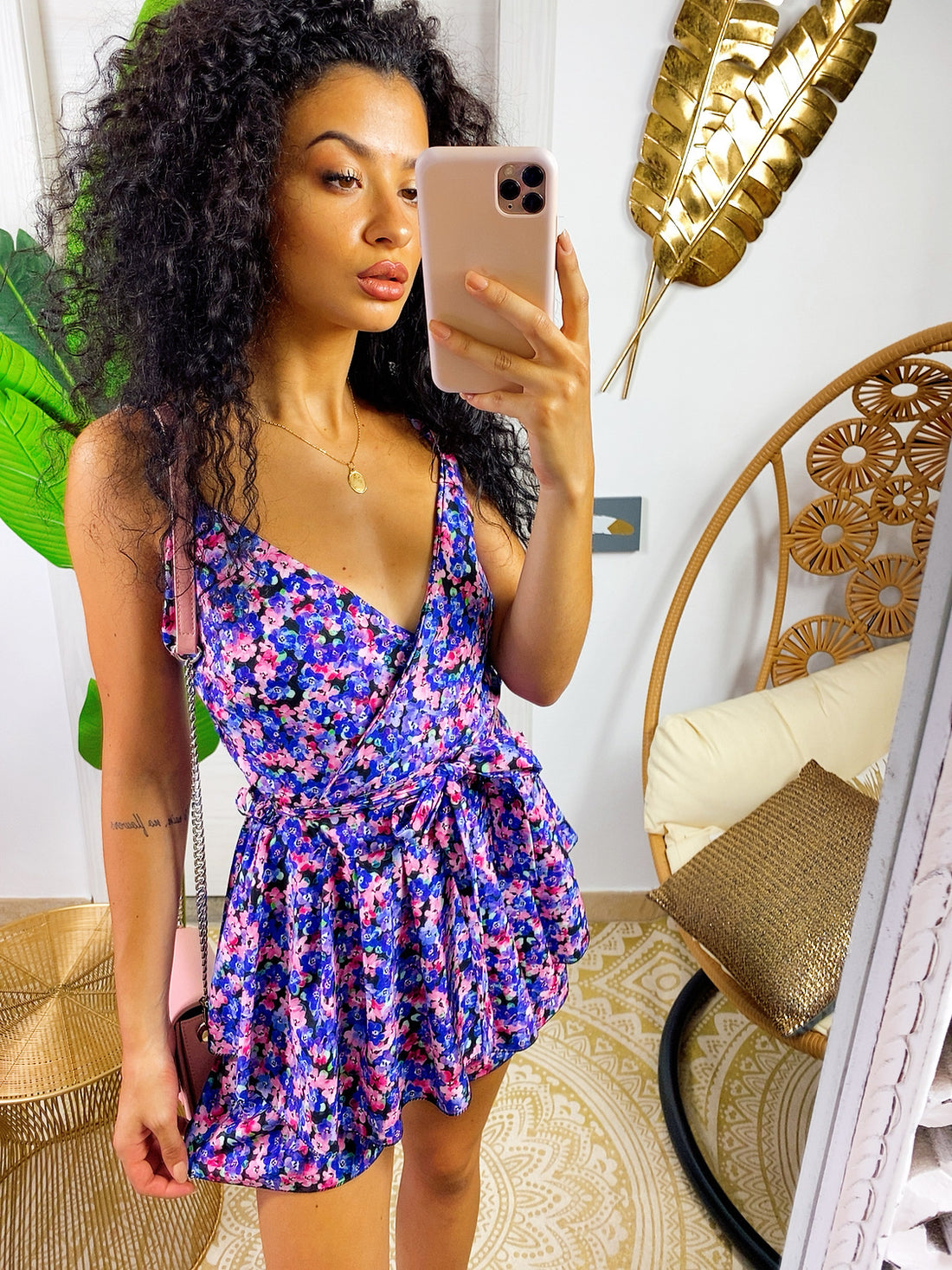 Tutina a fiori viola - R.a. Boutique 