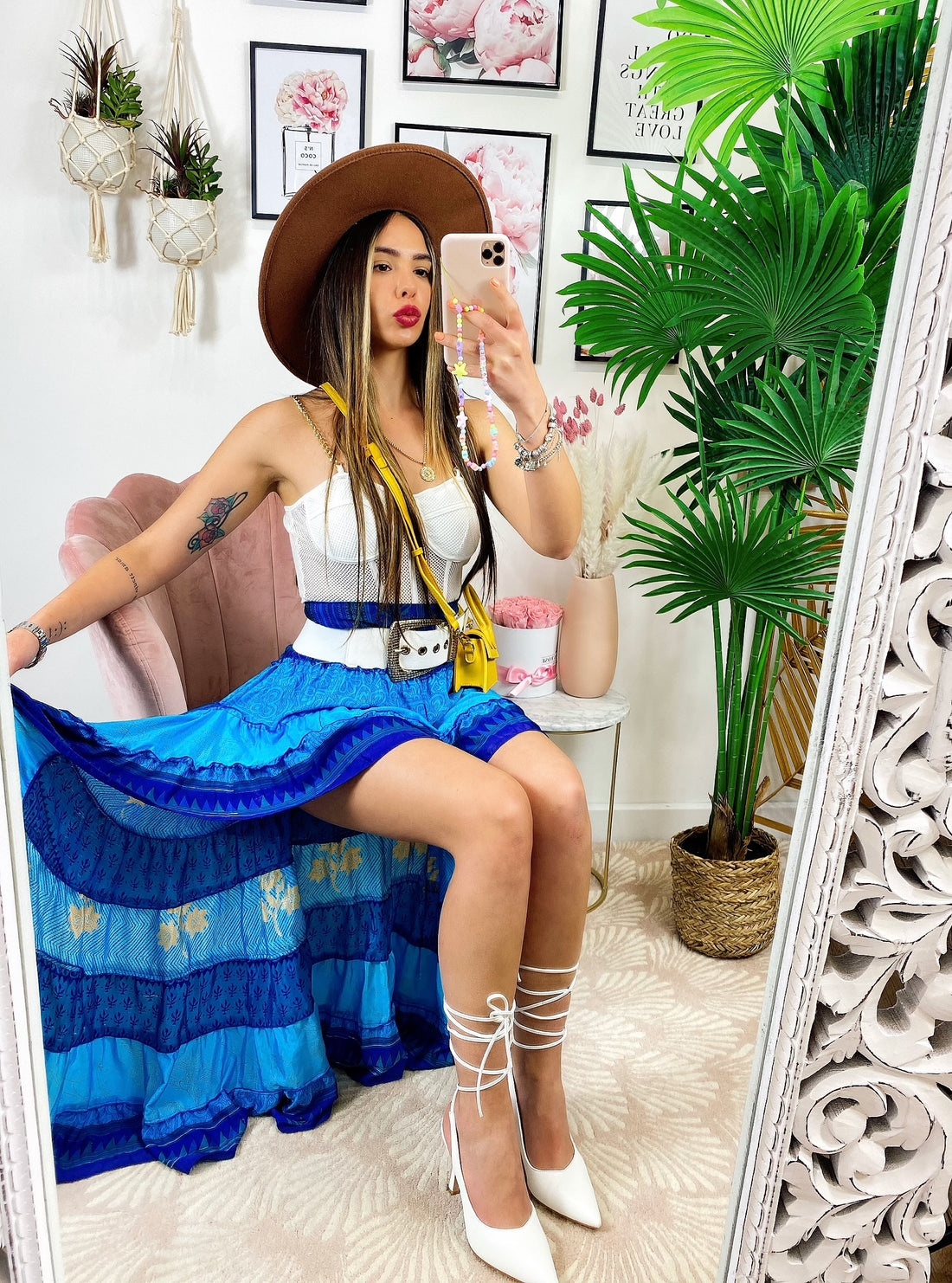 Gonna asimmetrica Celeste e blu - R.a. Boutique 