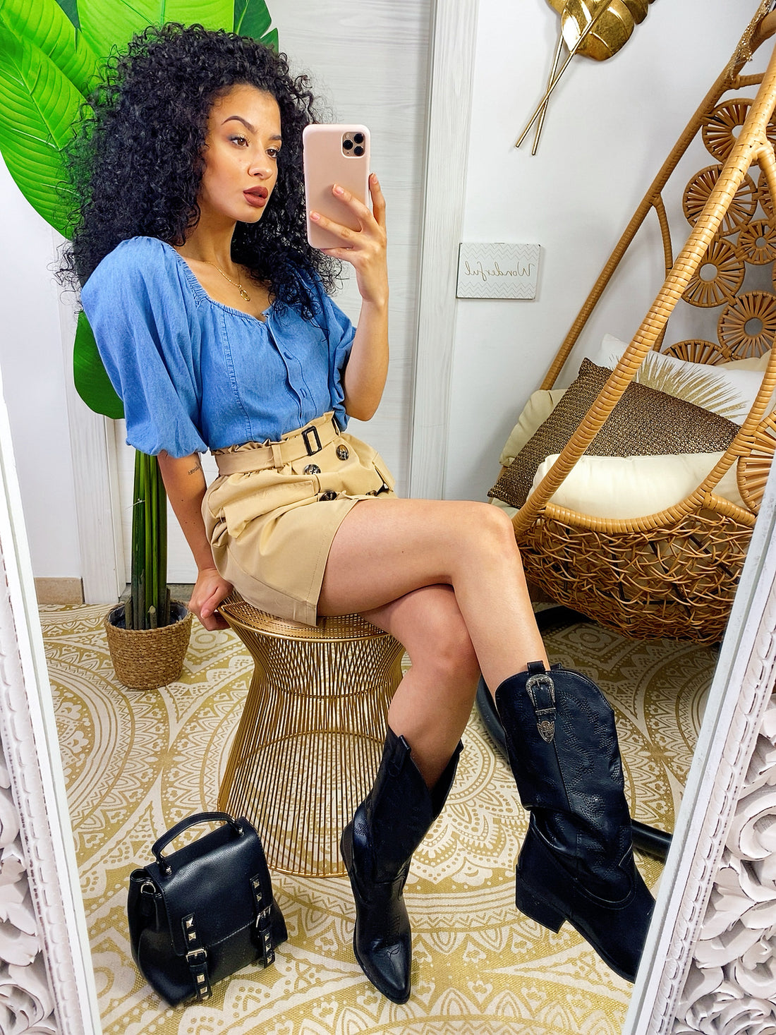 Magliettina in jeans con bottoni - R.a. Boutique 