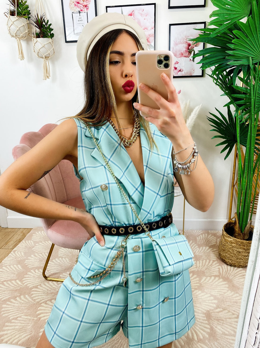 Tutina a Blazer con borsetta Verdeacqua - R.a. Boutique 