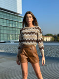 Maglione con rombi nude - R.a. Boutique 