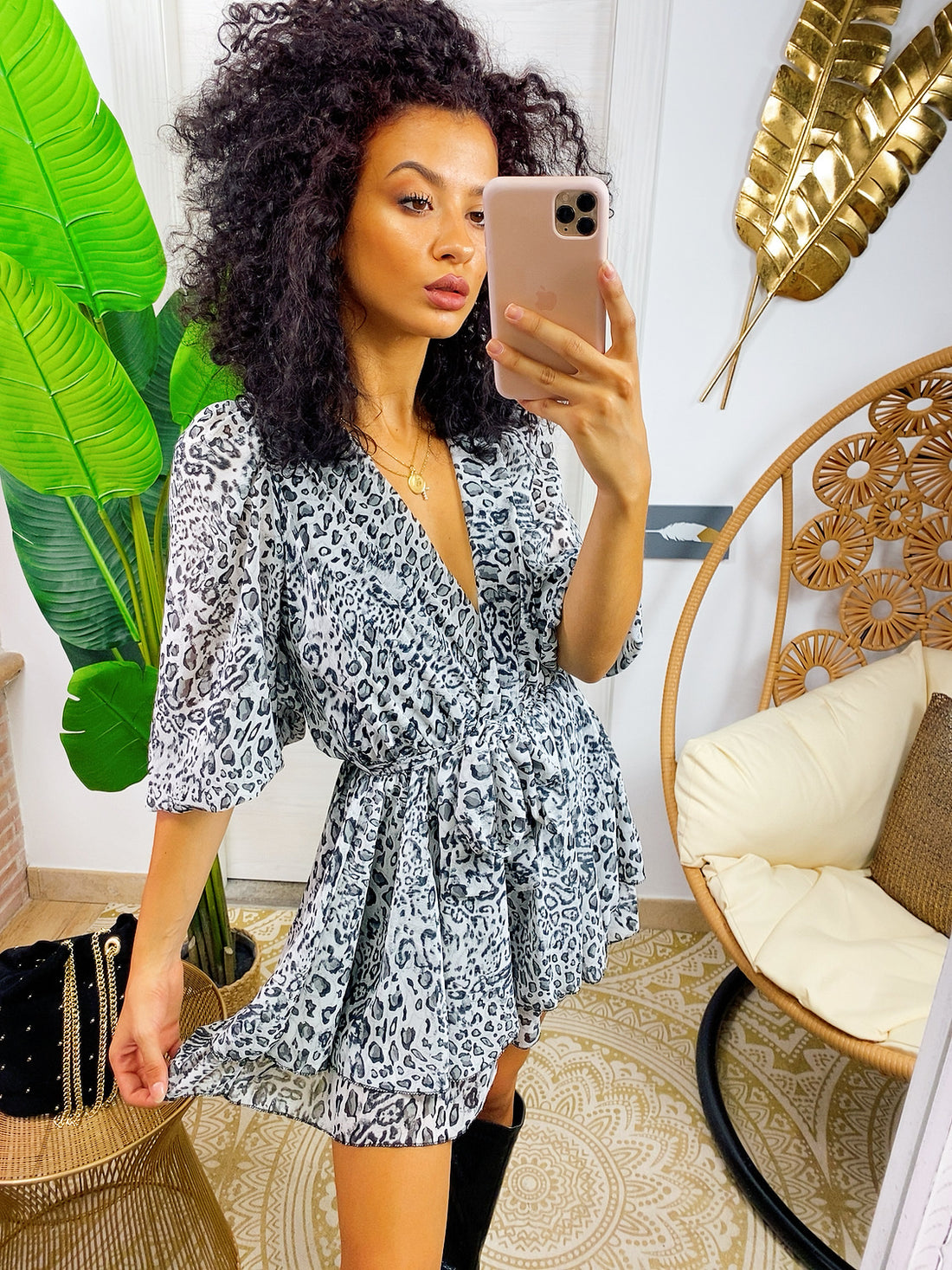 Tutina manica lunga maculata grigia - R.a. Boutique 