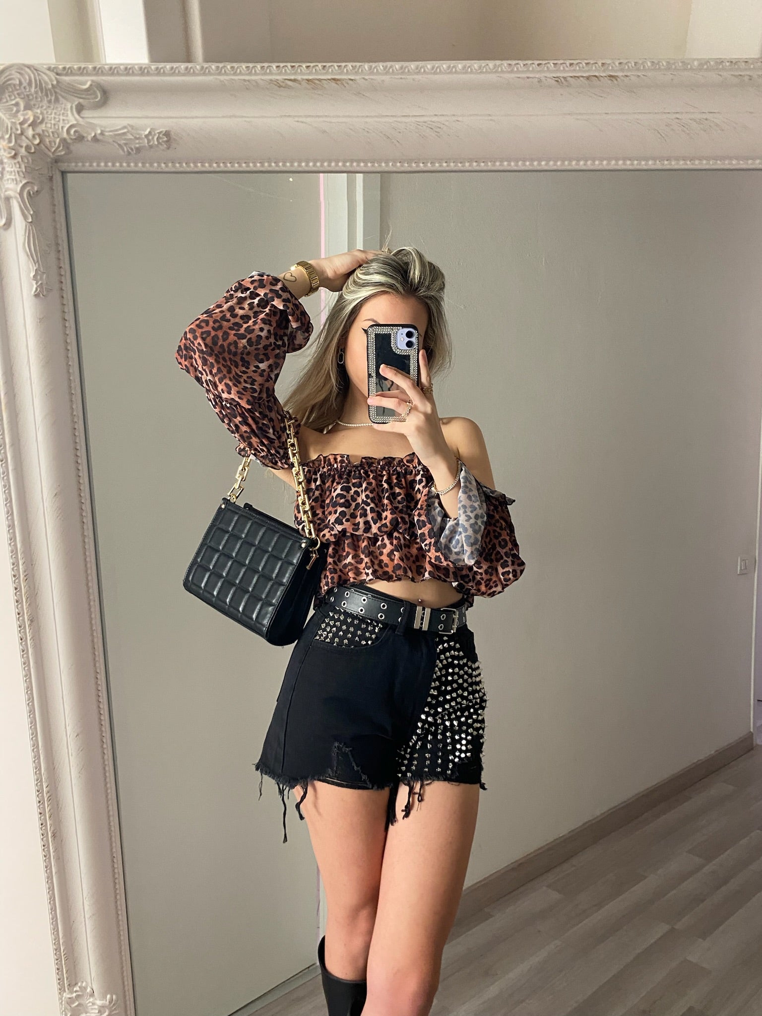 Top animalier scollo a barchetta - R.a. Boutique 