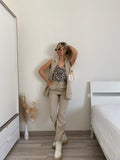 Completo smanicato e pantalone beige - R.a. Boutique 