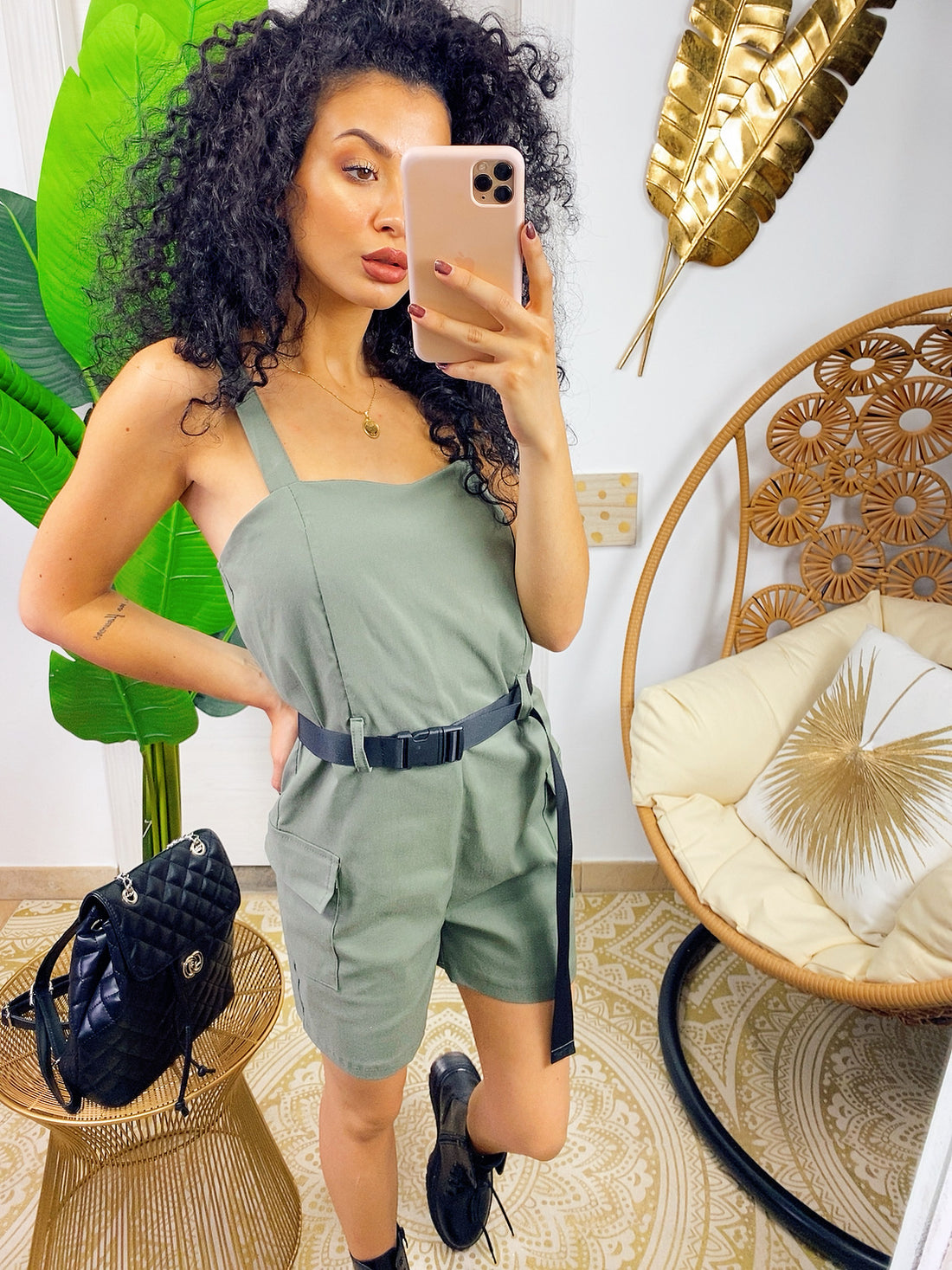 Tutina Wild verde militare con Clips - R.a. Boutique 