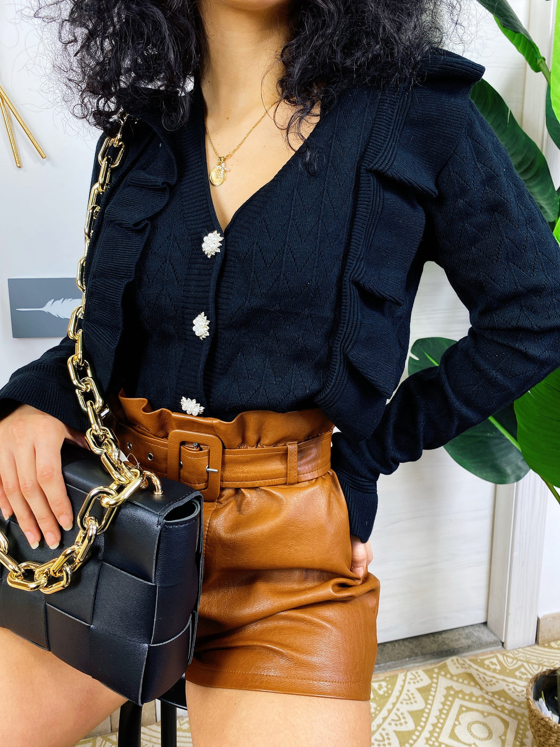 Maglioncino con rouge e bottoni gioiello - R.a. Boutique 