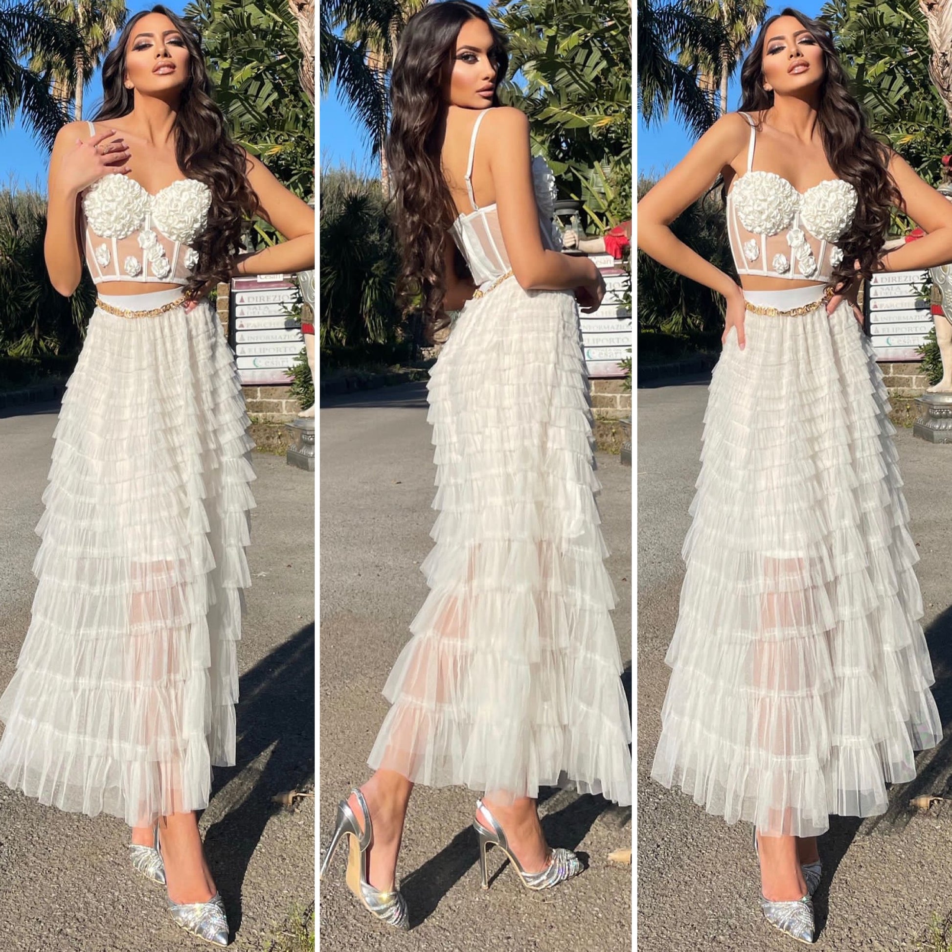 Completo gonna e top crema - R.a. Boutique 