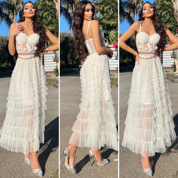 Completo gonna e top crema - R.a. Boutique 