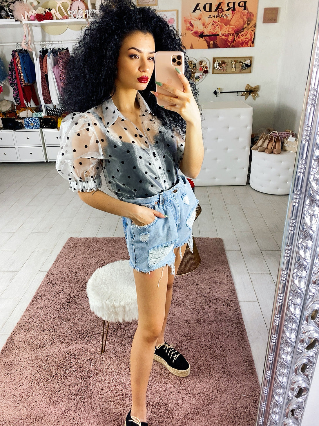 Levi’s Short Vintage con strappi senza tasca borchiati - R.a. Boutique 