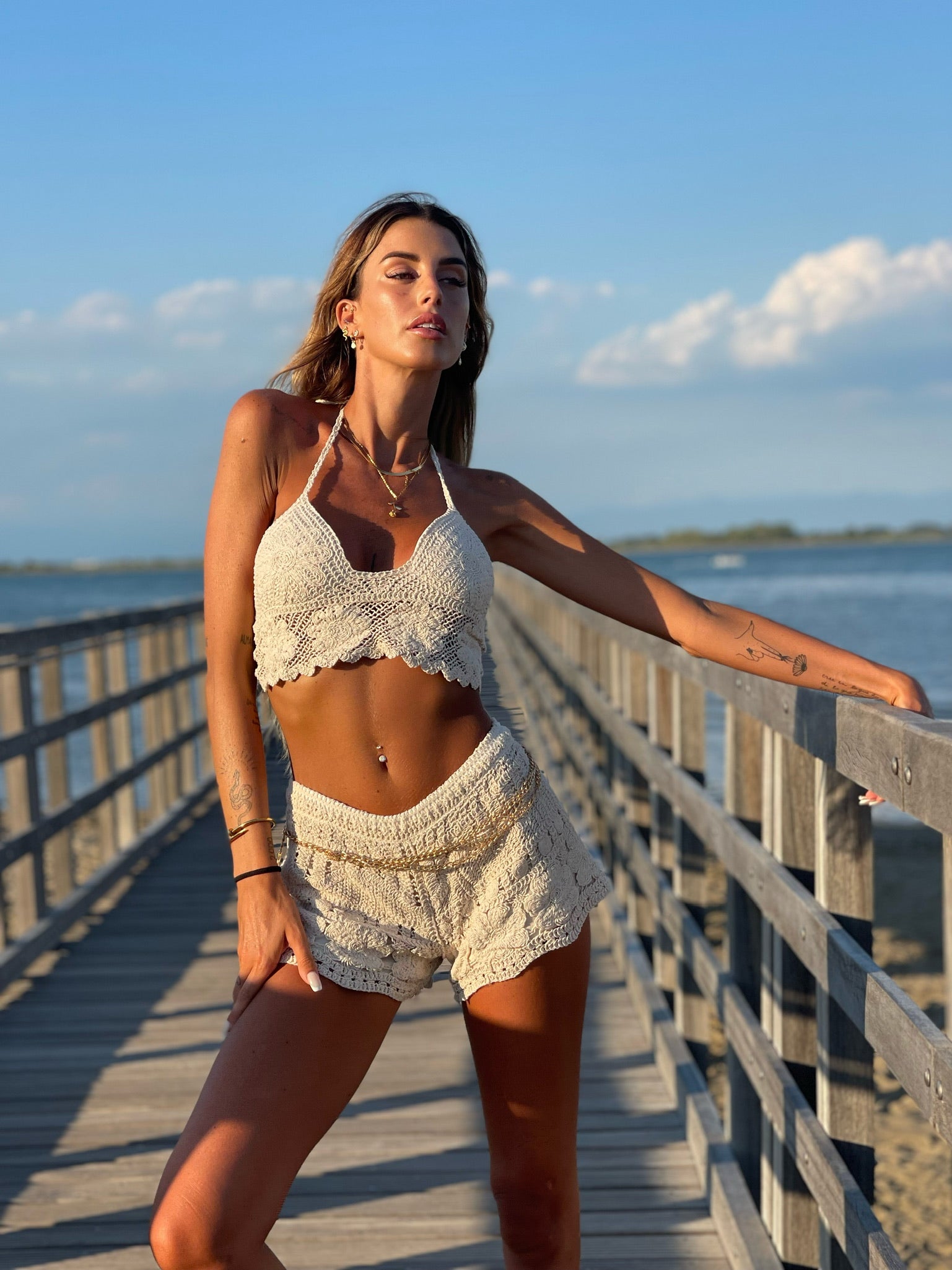 Completo crochet top e short - R.a. Boutique 