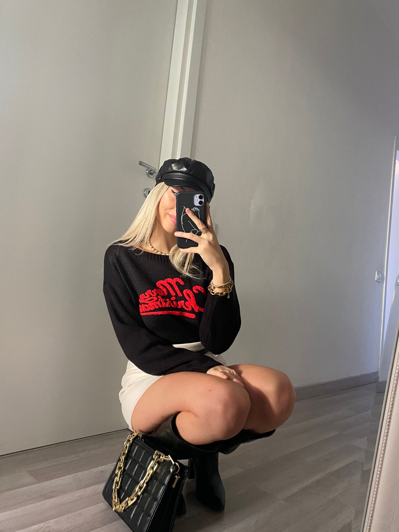 Maglione Merry Christmas nero - R.a. Boutique 