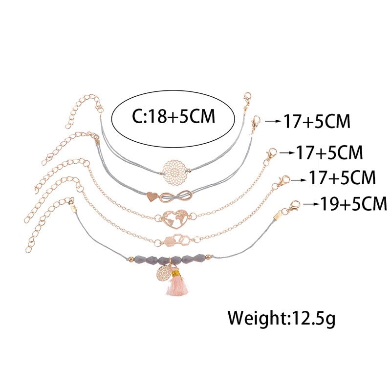 Bracciale con infinito e dettagli rosa grigio - R.a. Boutique 