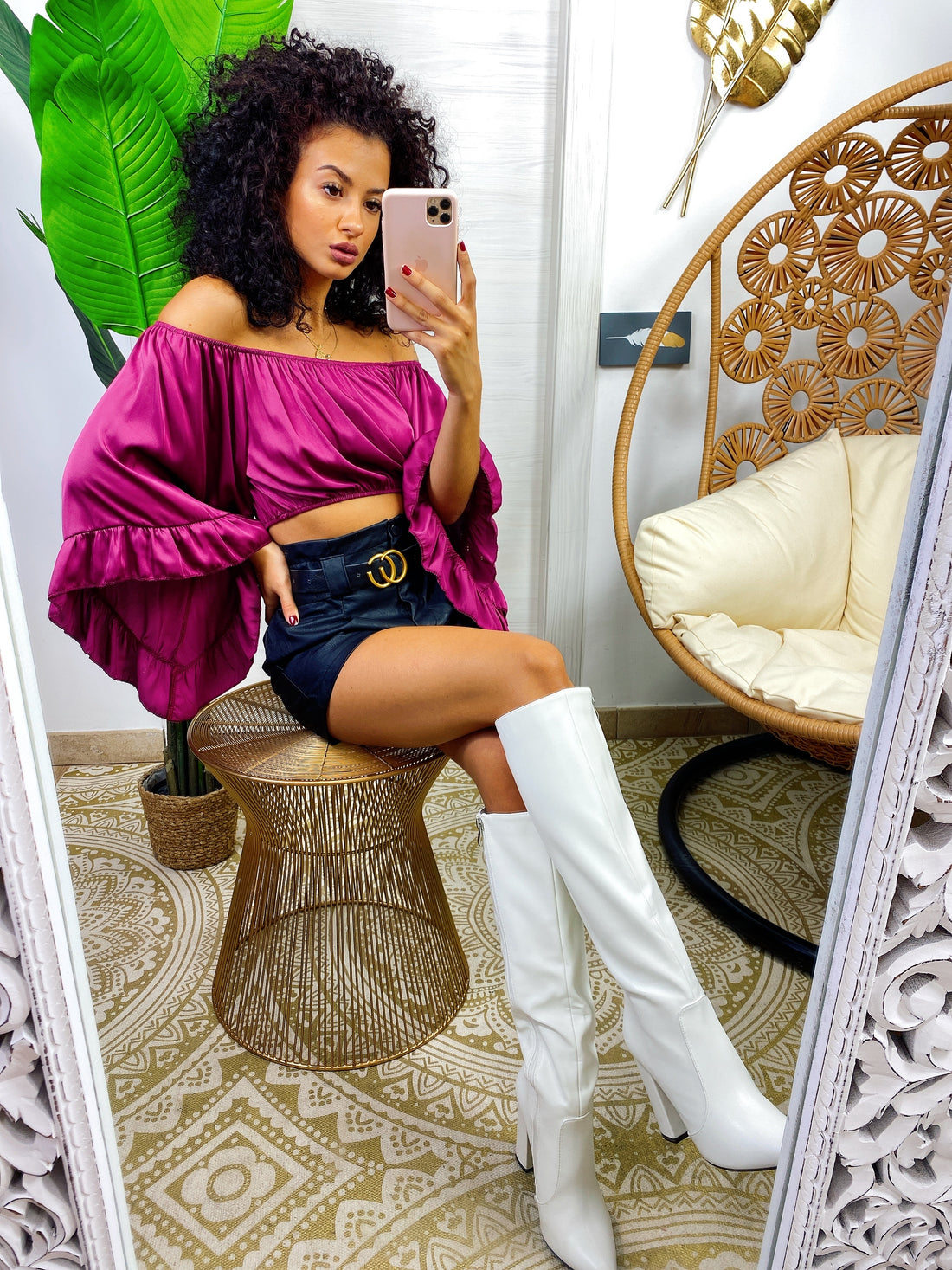 Short in ecopelle con cintura - R.a. Boutique 