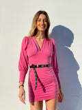 Abito con drappeggio rosa barbie - R.a. Boutique 