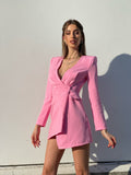 Abito a blazer con bottone rosa barbie - R.a. Boutique 