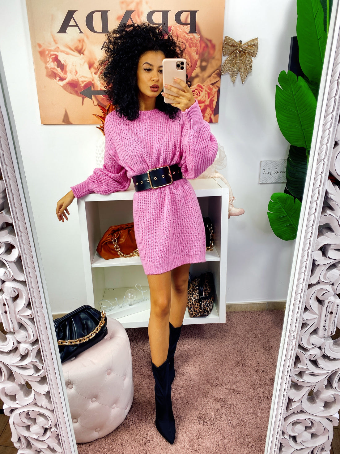 Abito in maglia Rosa Barbie - R.a. Boutique 