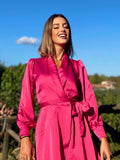 Abito in raso fuxia - R.a. Boutique 